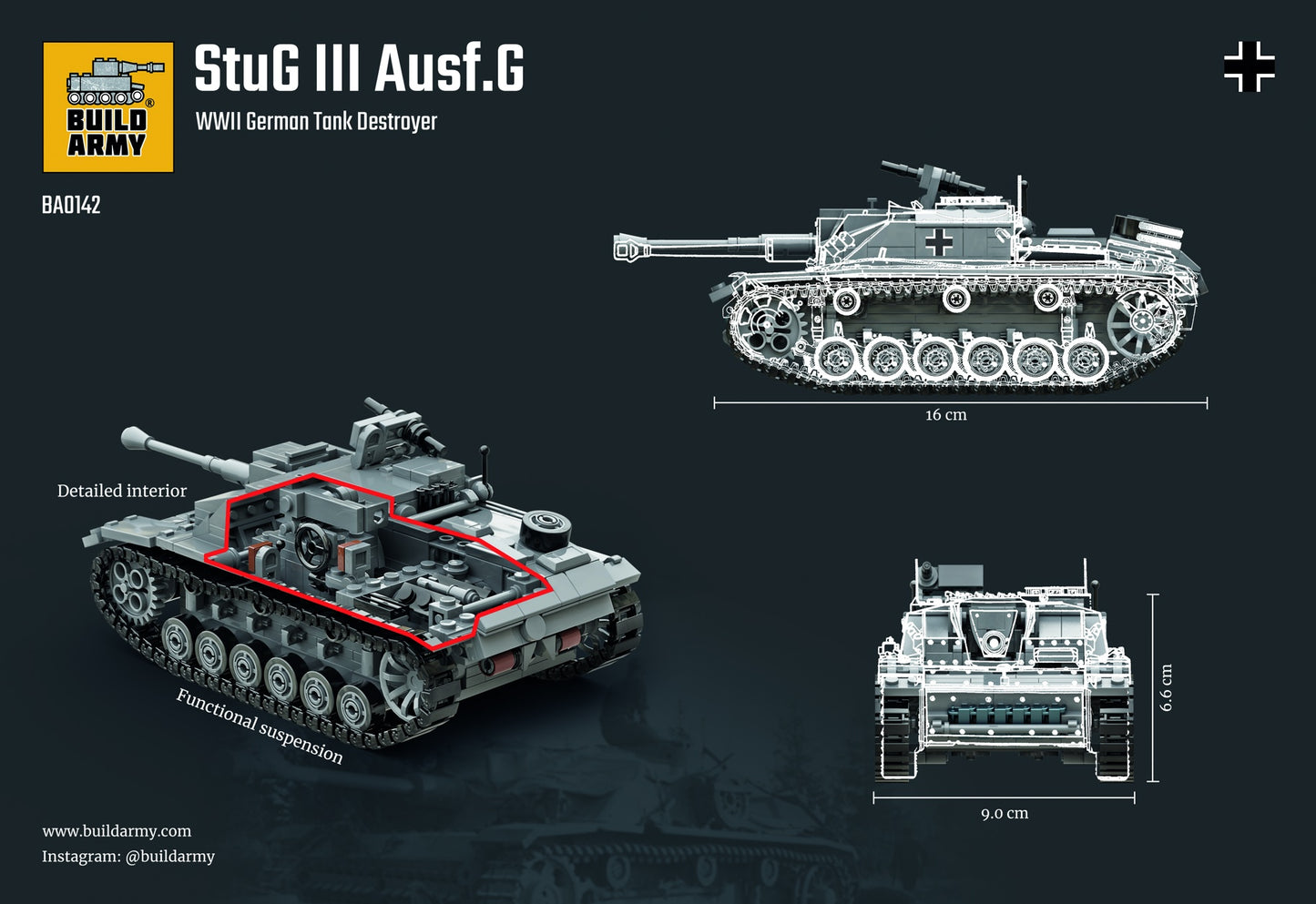 StuG lll Ausf. G Tank Destroyer - 660PCS - B0142
