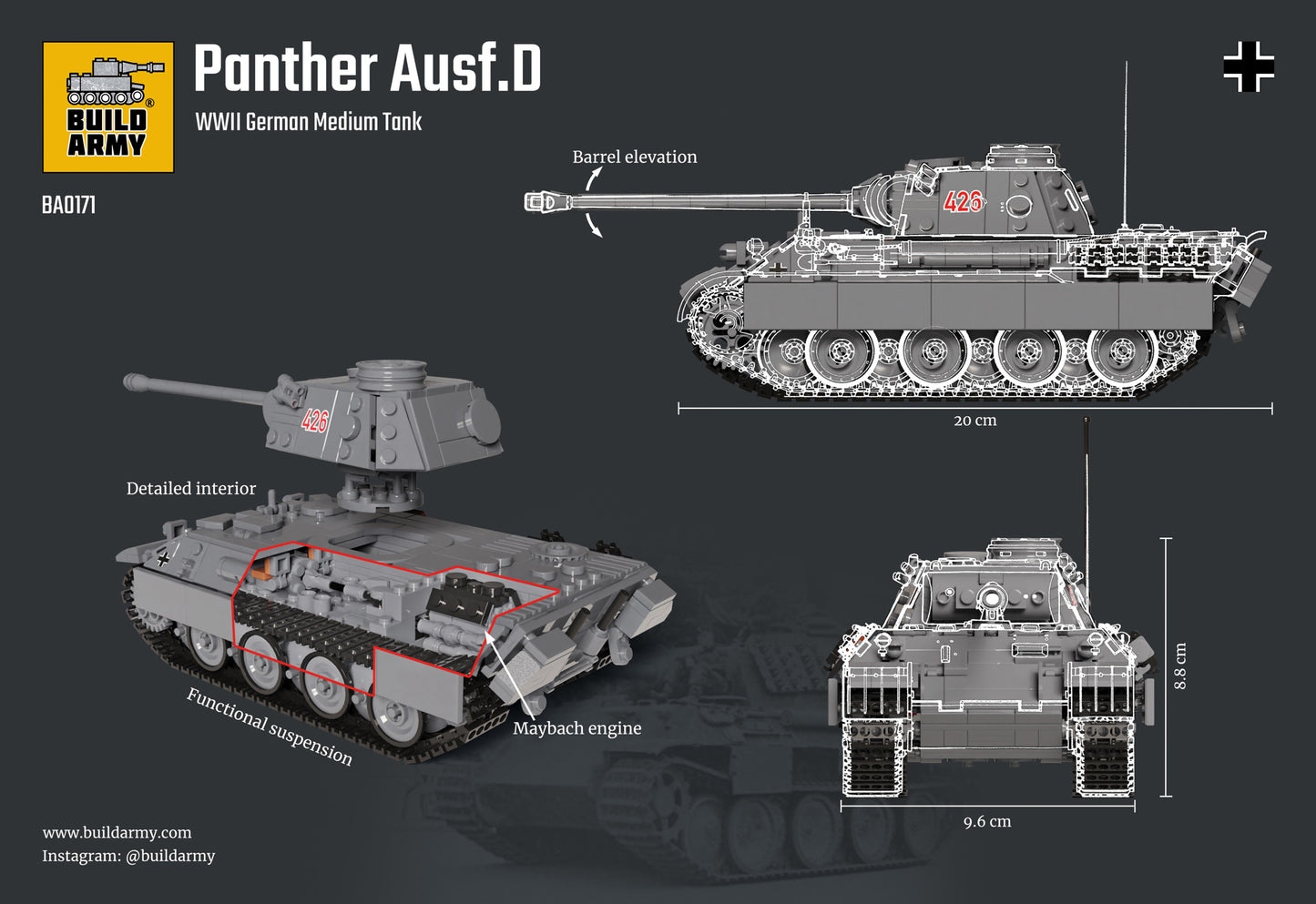 Panther Ausf D - 940PCS - B0171