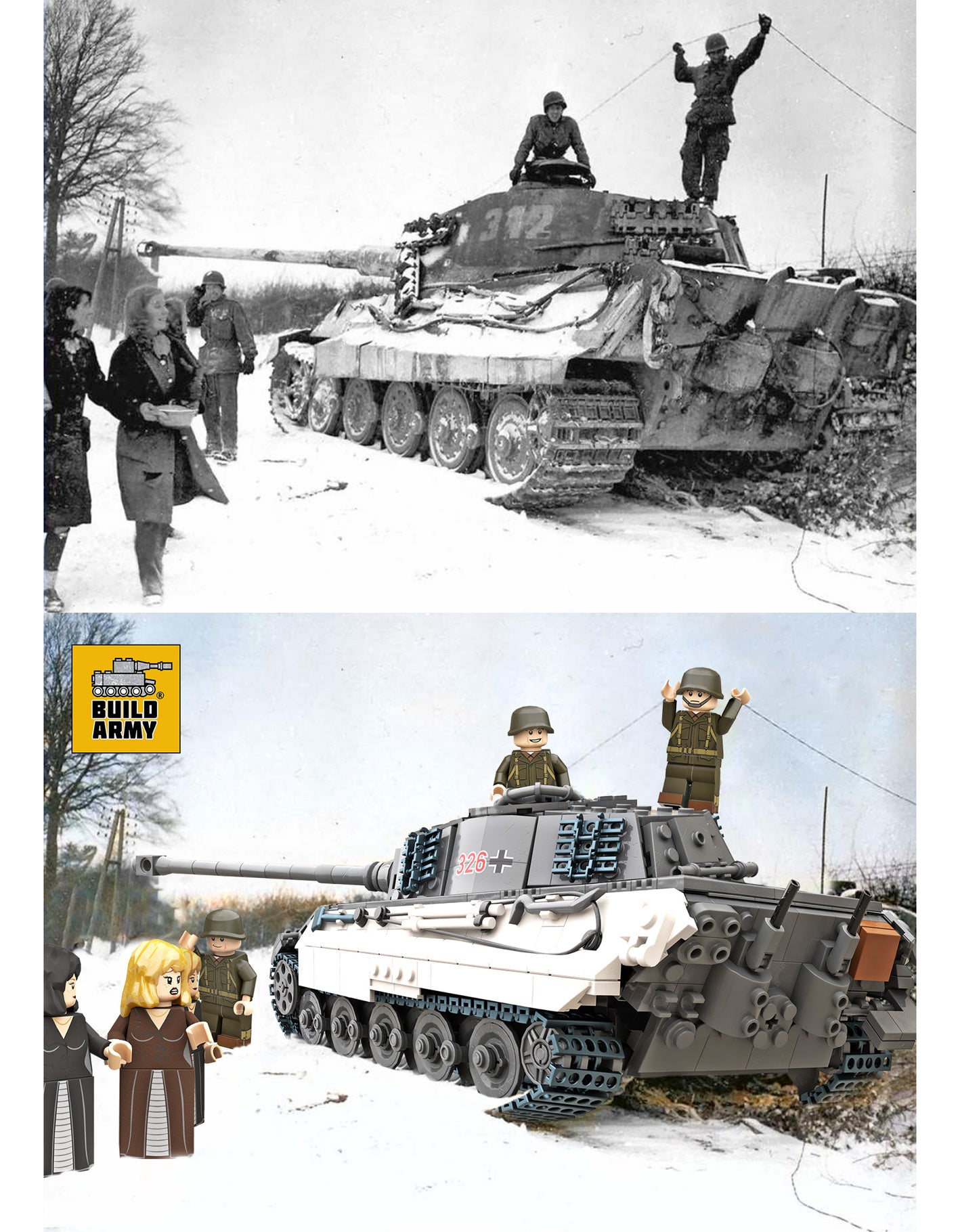 King Tiger (Tiger ll) Grey - 1145pcs - B0182