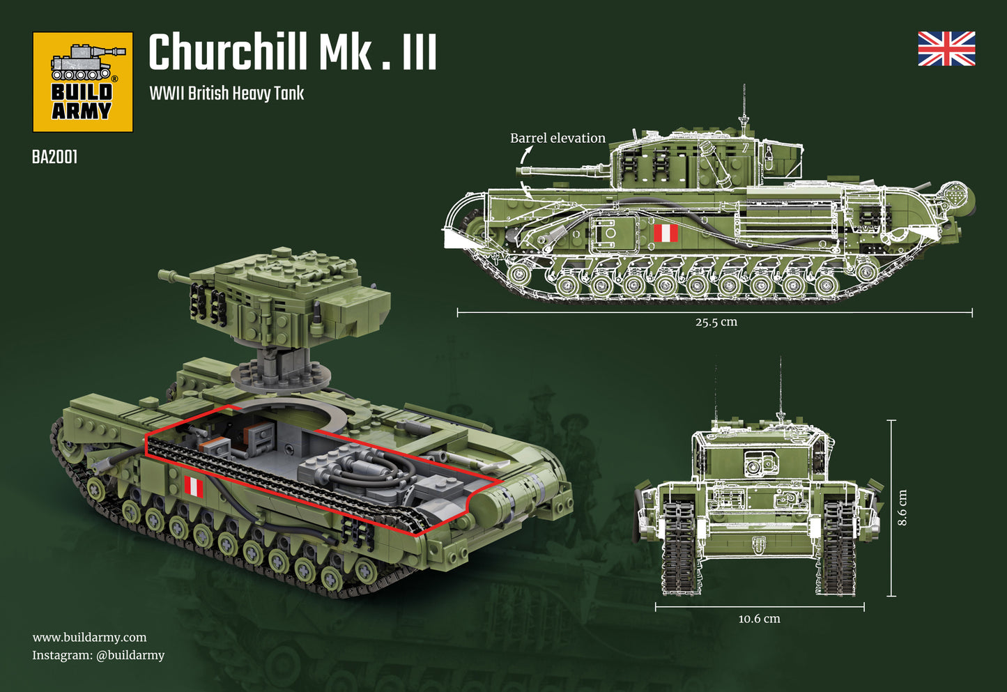 Churchill Tank - 1305PCS - B2001
