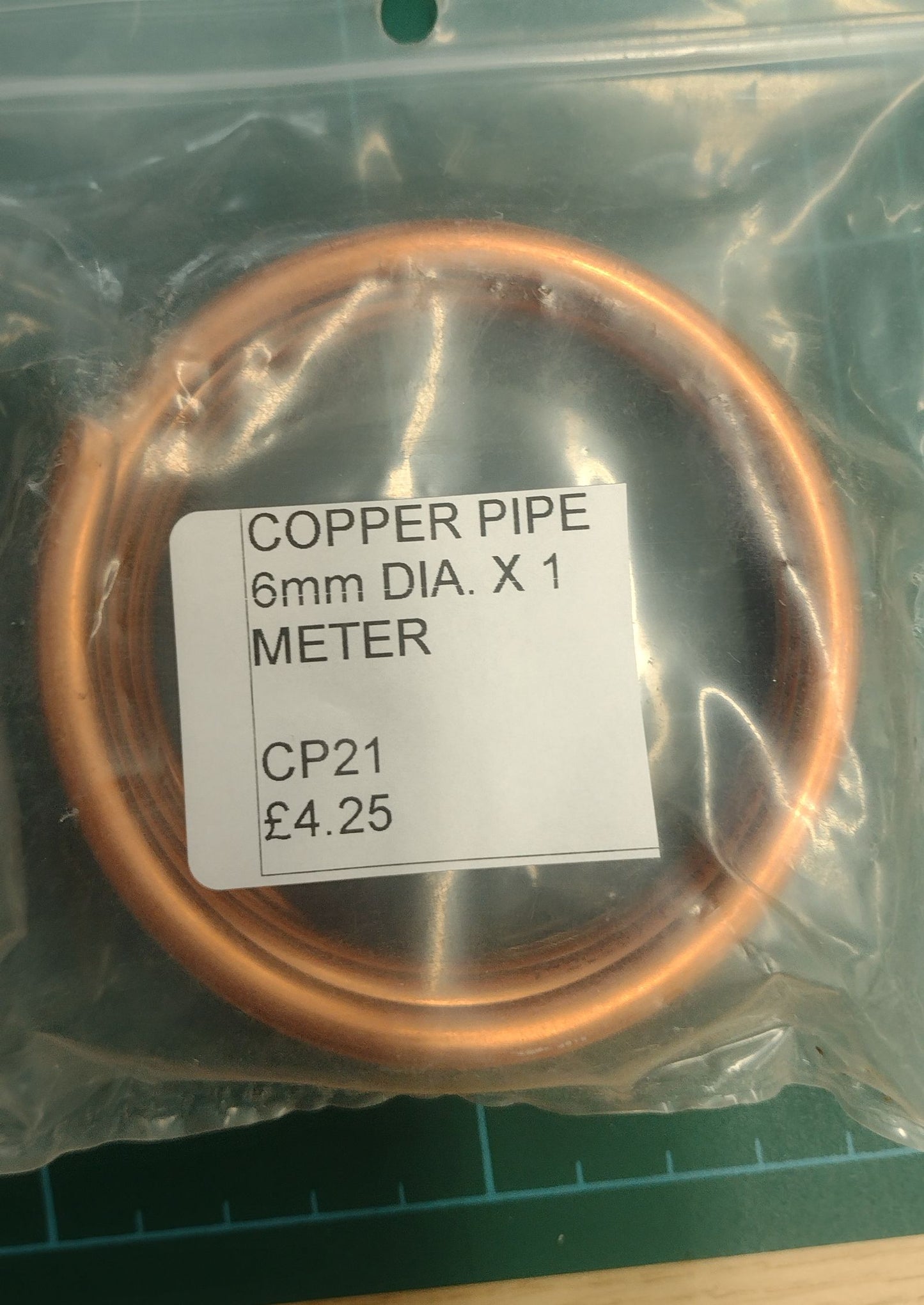 Tony green steam fittings. Copper tube. 6mm CP21