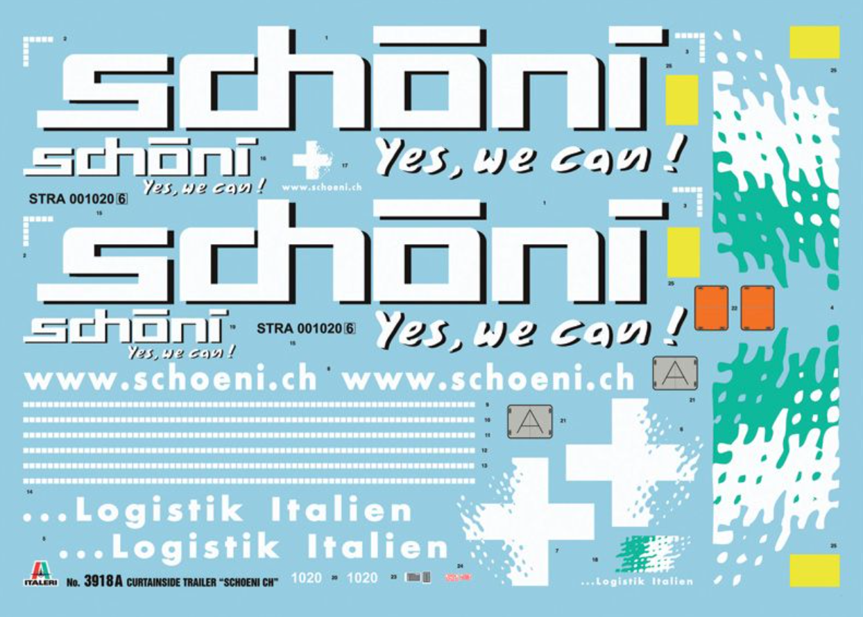 Italeri 1/24 CURTAINSIDE TRAILER "Schoeni.ch" - 3918