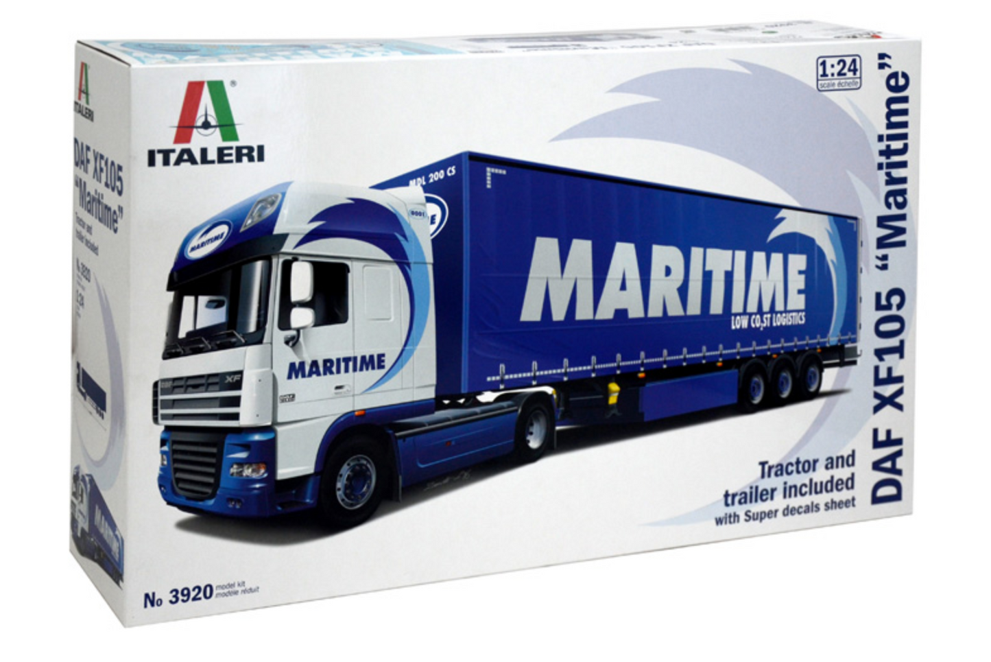 Italeri 1/24 DAF XF105 MARITIME Truck and Semi Trailer - 3920