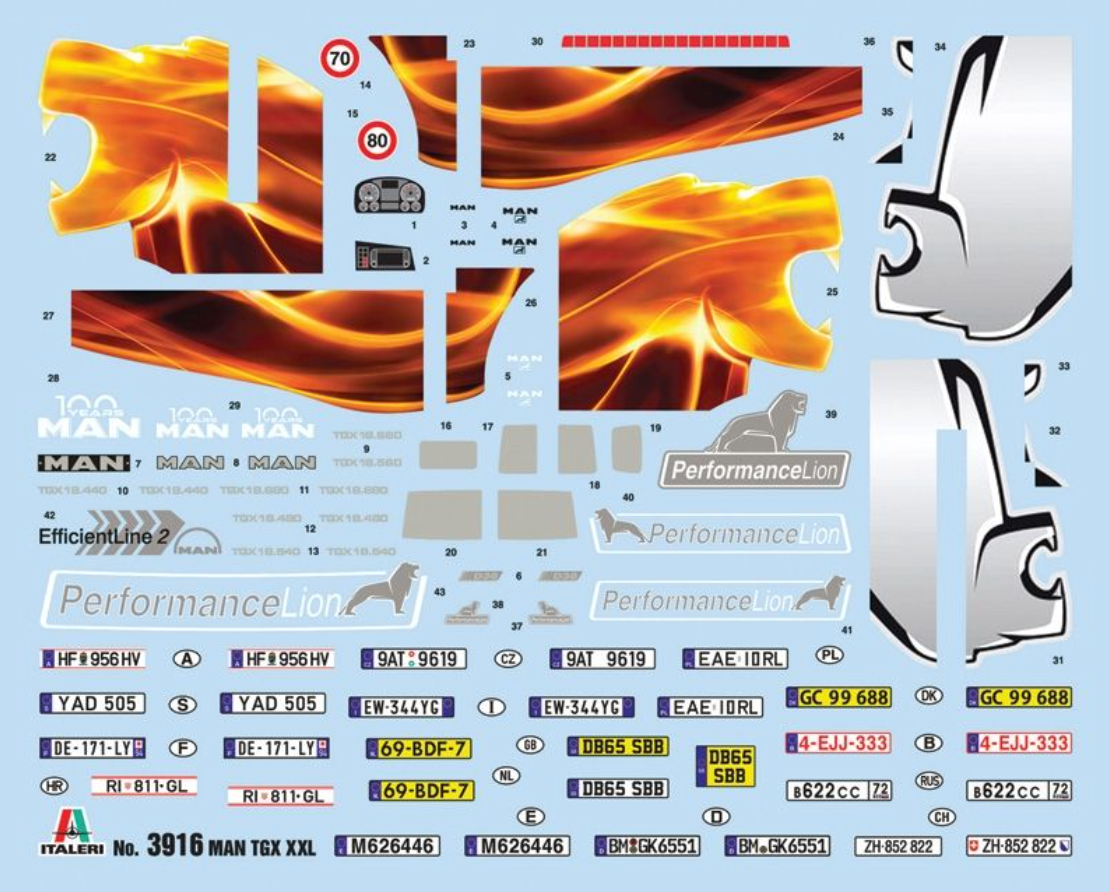 Italeri MAN TGX XXL D38 1/24th Scale Plastic Kit - 3916