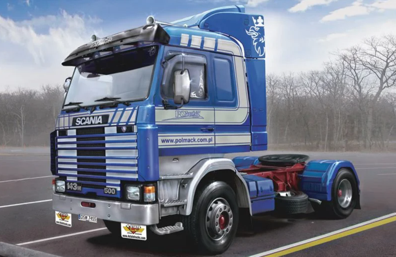 Italeri 1/24th Scania 143M Topline 4x2 Scale Plastic Kit - 3910
