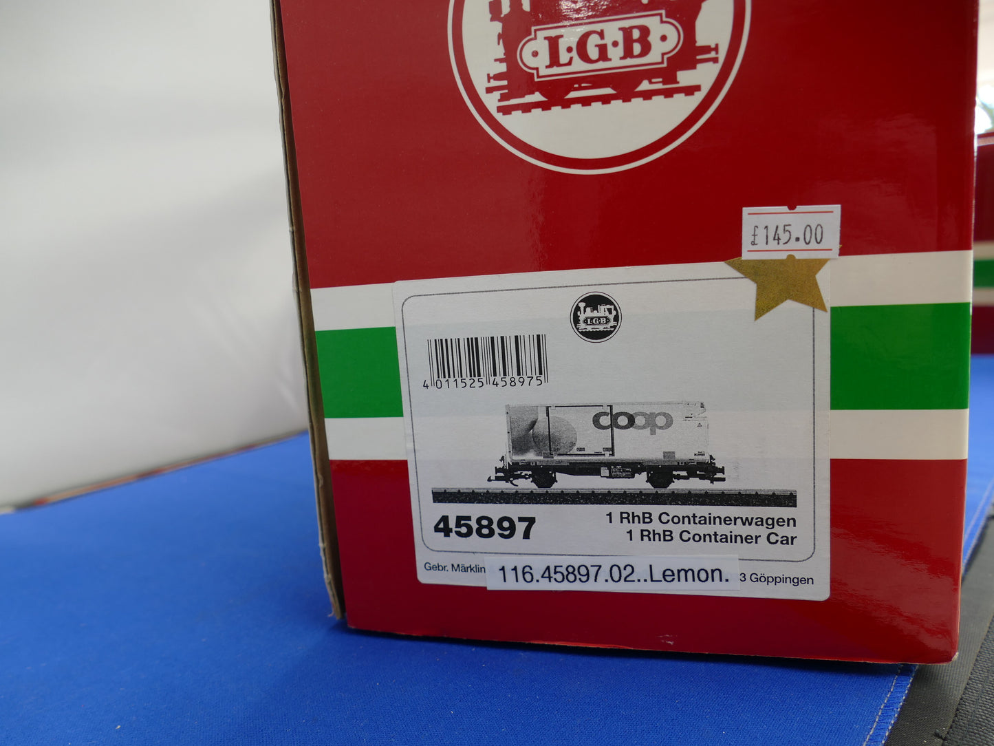 LGB 45897 RhB Container Wagon - Lemon (used)