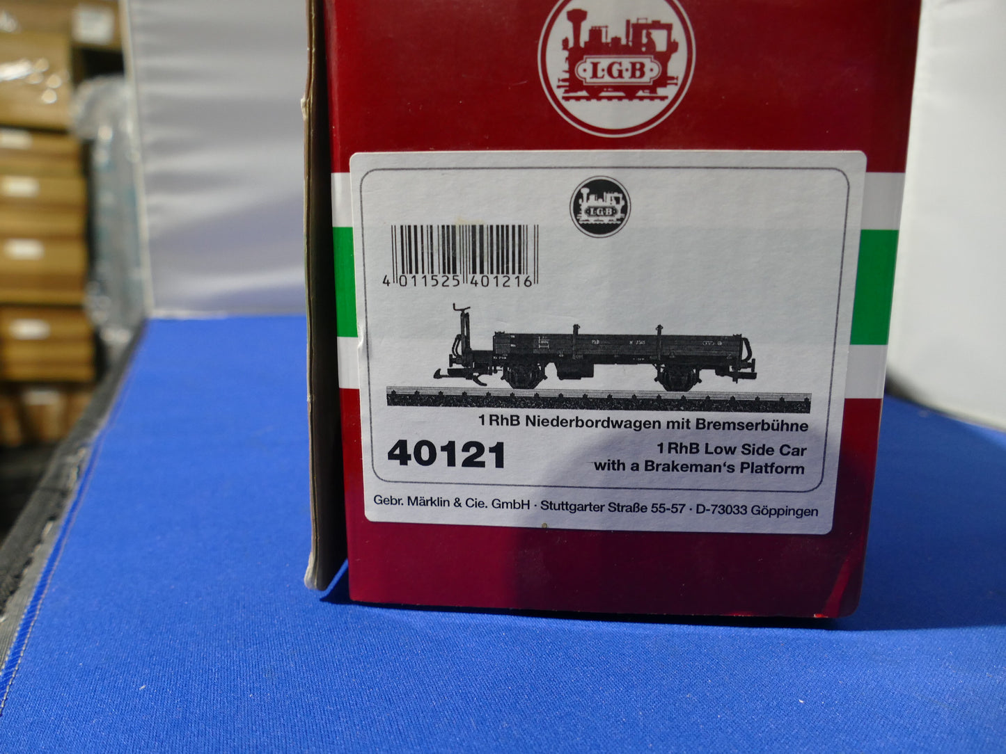 LGB 40121 RhB Low Side Car with Brake Platform (used)