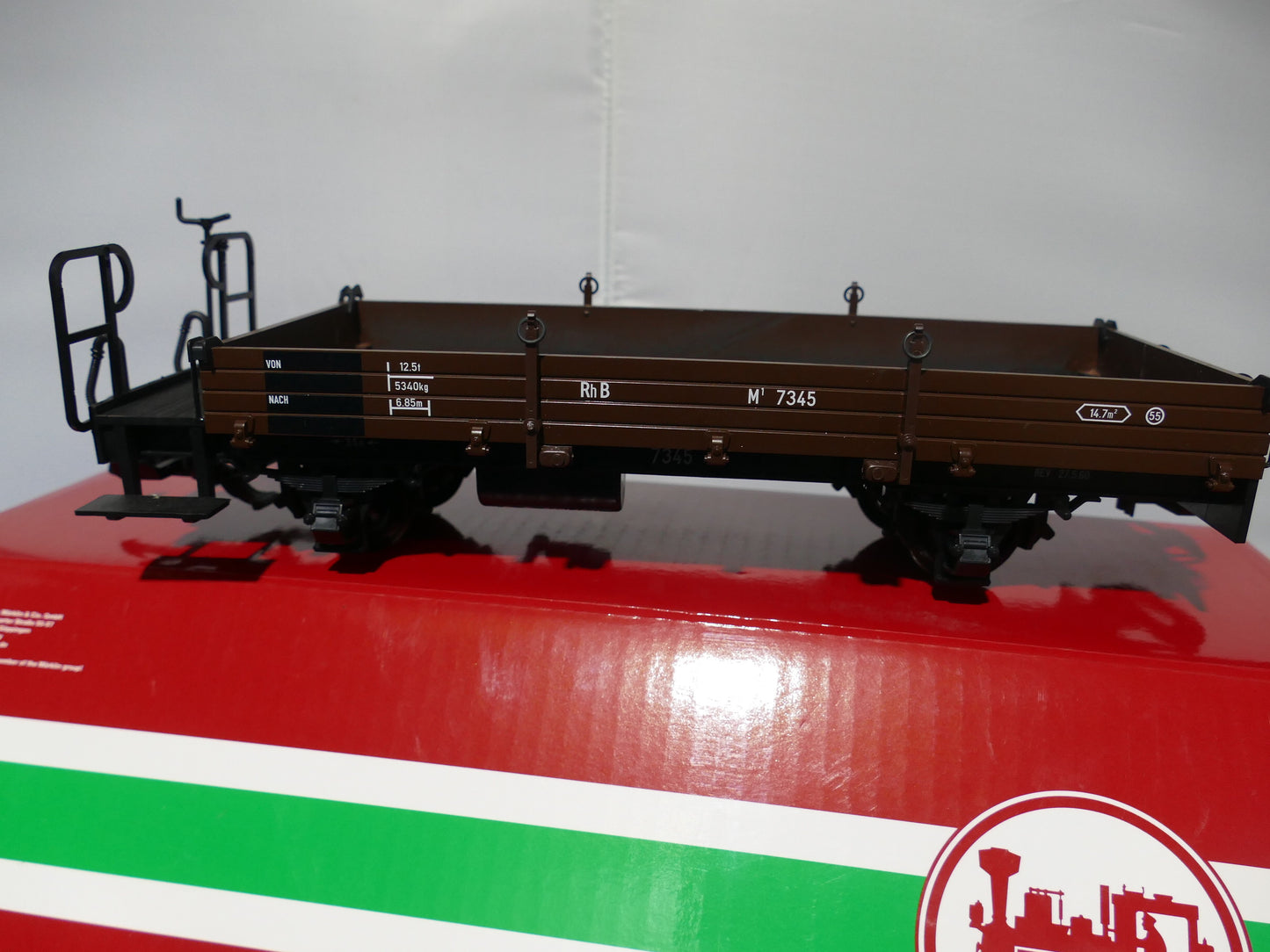 LGB 40121 RhB Low Side Car with Brake Platform (used)