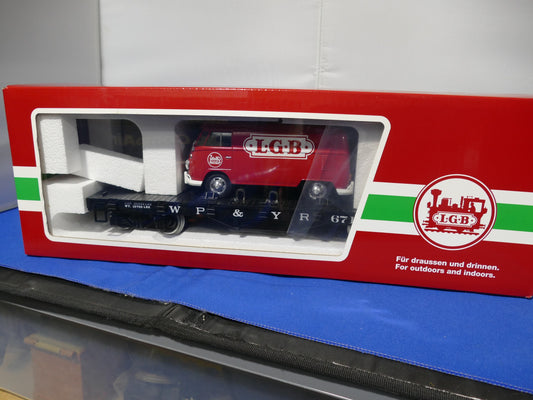 LGB 40597 Flat Wagon with LGB VW Van (used)