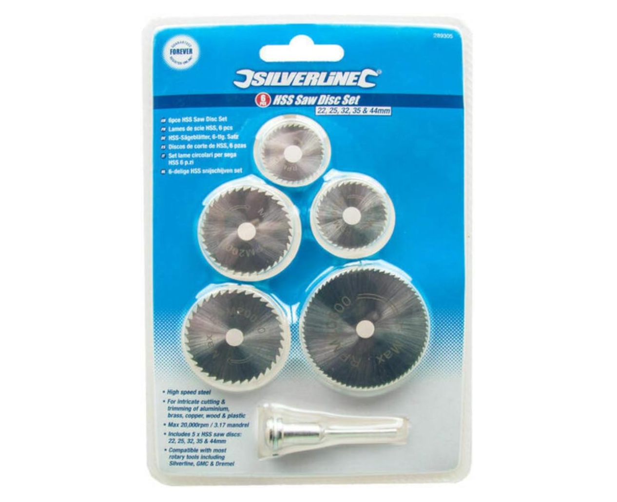 SilverLine Tools - 6 Piece HSS Saw Disc Set 22mm - 44 mm