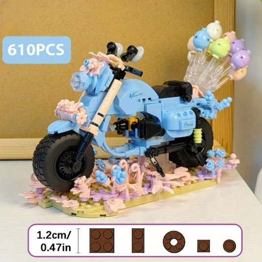 Motorcycle Flowers, Building Block Model - 2193