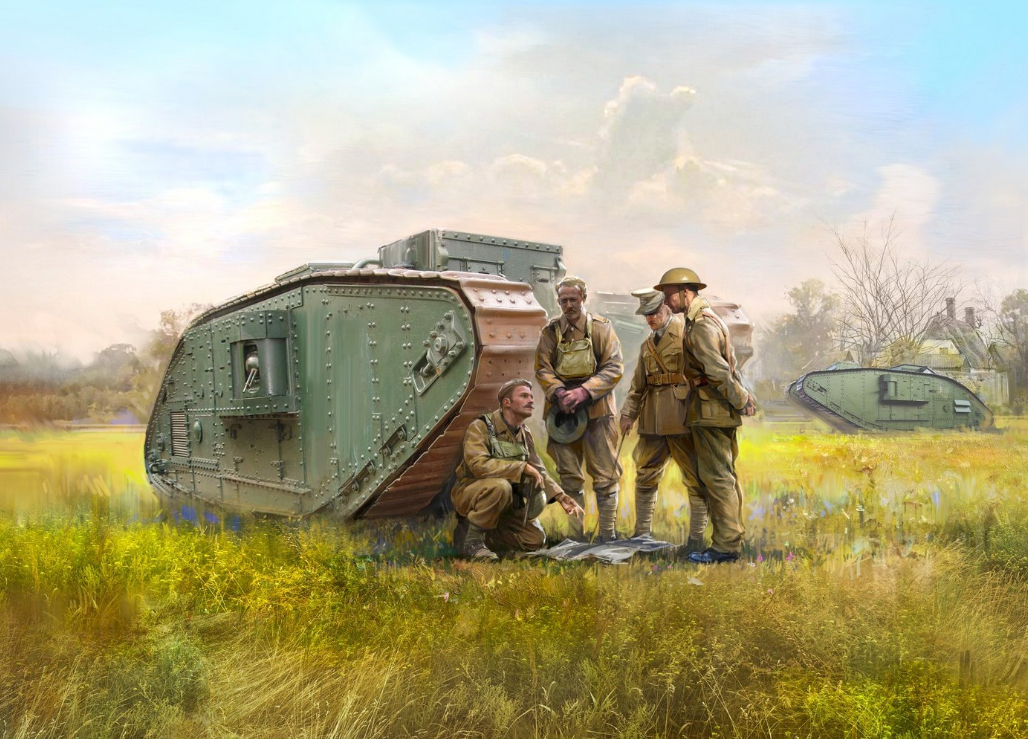 WWI British Tank Crew 4 Figures - ICM35708