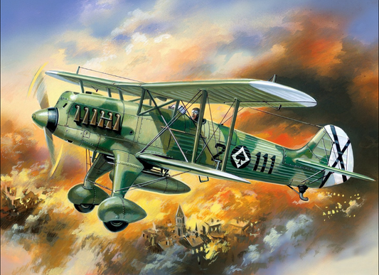 Heinkel He 51B-1, Spanish Air Force Biplane Fighter 1:72 - ICM72191