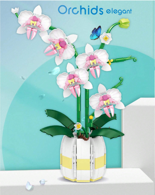 Elegant Orchid Building Block Model - 2138