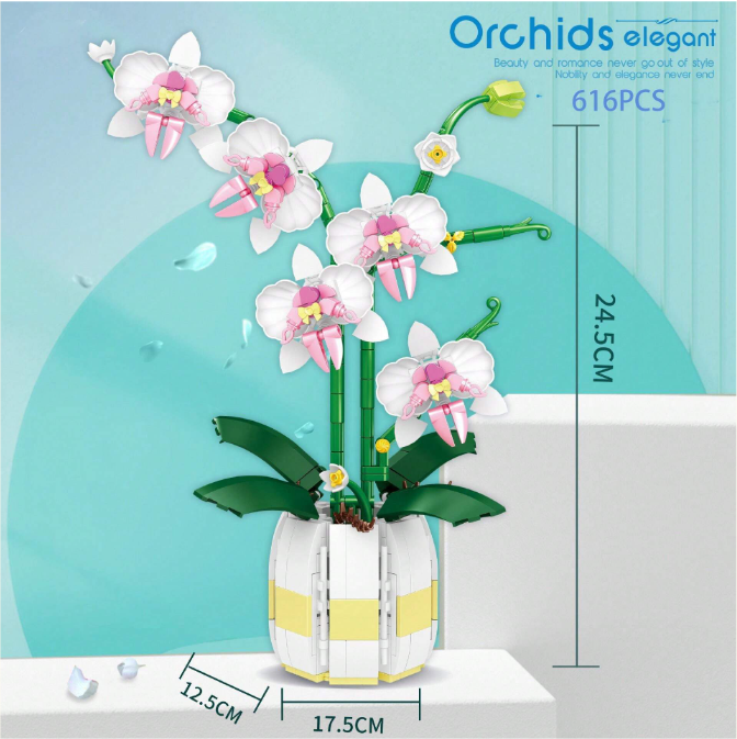 Elegant Orchid Building Block Model - 2138