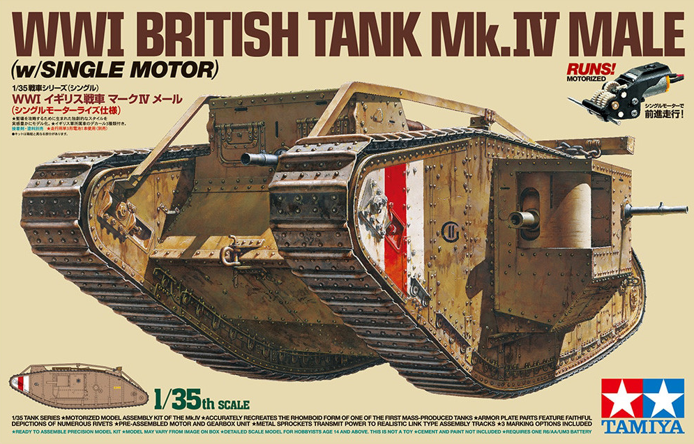 Tamiya - 1/35 WWI British Mk.IV Male Tank 30057