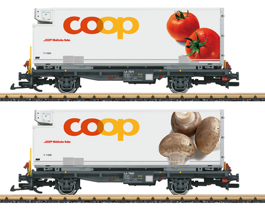 LGB RhB “coop®“ Container Transport Car Set 45888