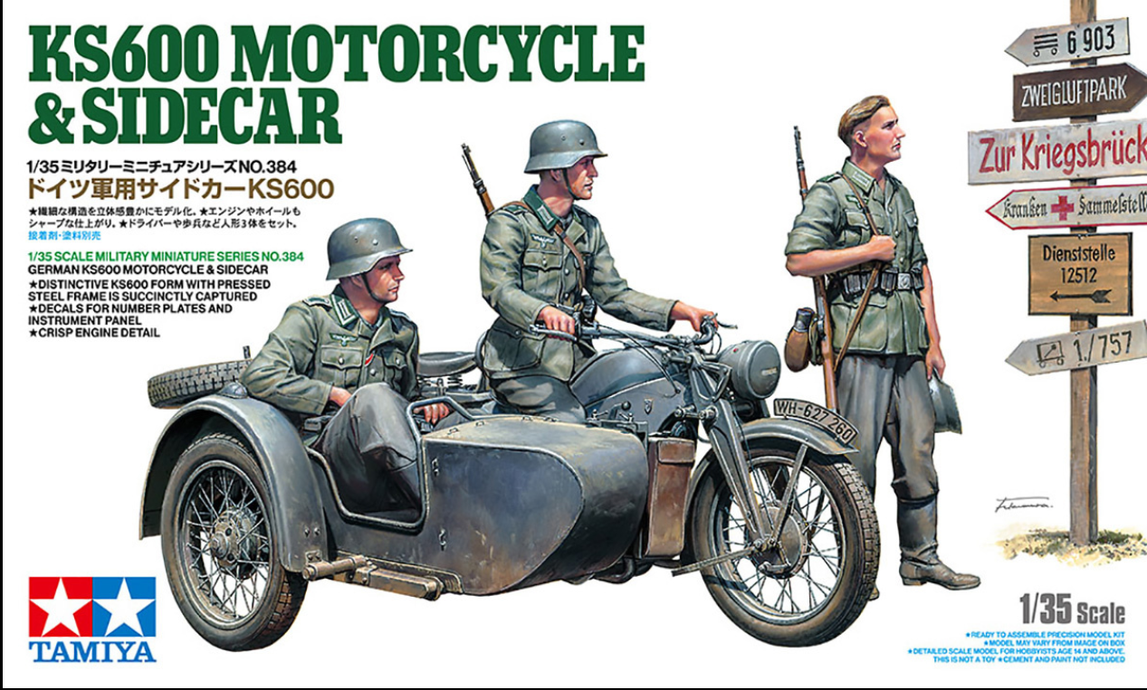 TAMIYA - German 1/35 KS600 & Sidecar 35384