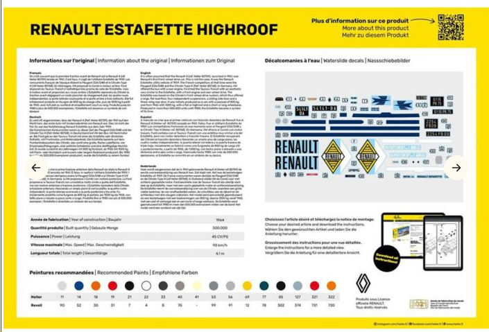 Heller 56740 Renault Estafette Highroof Van 1/24 Scale