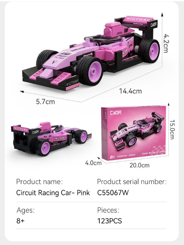 Cada Pink Circuit Racing Car - 123 pcs
