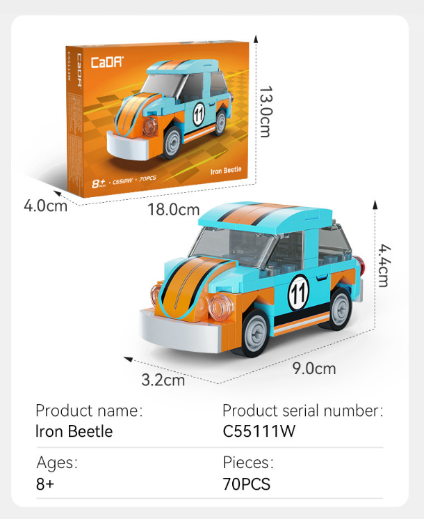 Mini lron Beetle Car - 70 pcs C55111W