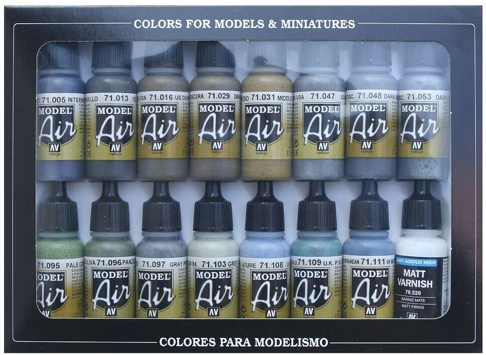 Vallejo AV Model Air Set – WWII British RAF/FAA (x16)