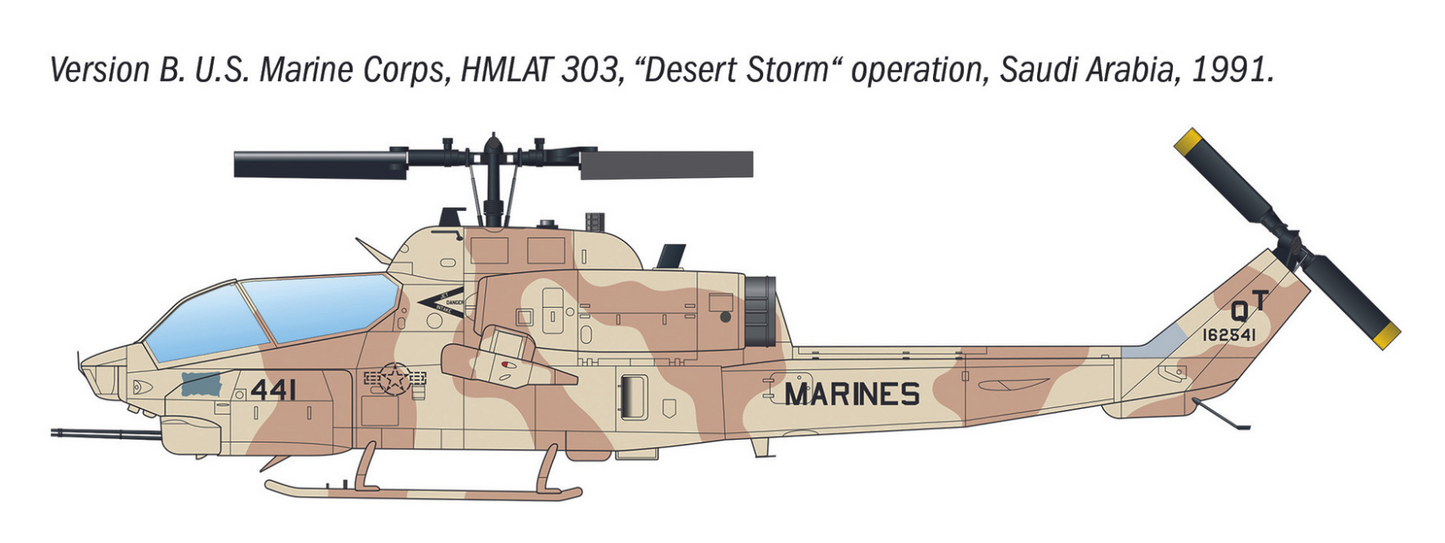 ITALERI 1/72 Bell AH-1W SuperCobra Attack Helicopter