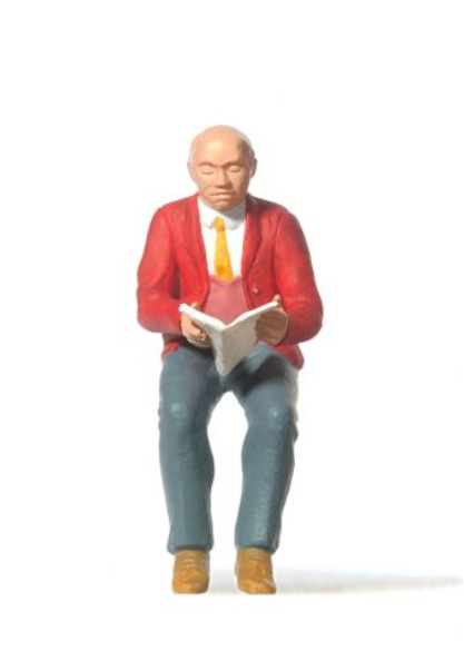 Merten Man Reading Magazine Figure