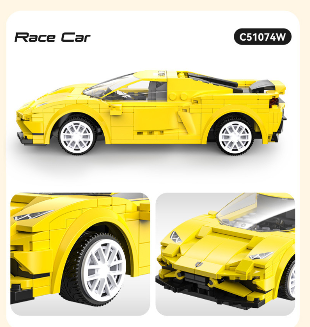 Yellow Evo Sports Car - 289 pcs Item No. C51074W
