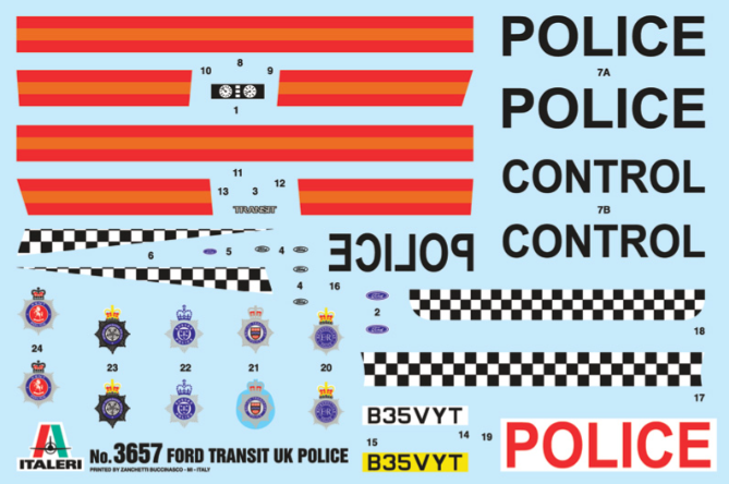 Italeri 1/24 Ford Transit UK Police - 3657