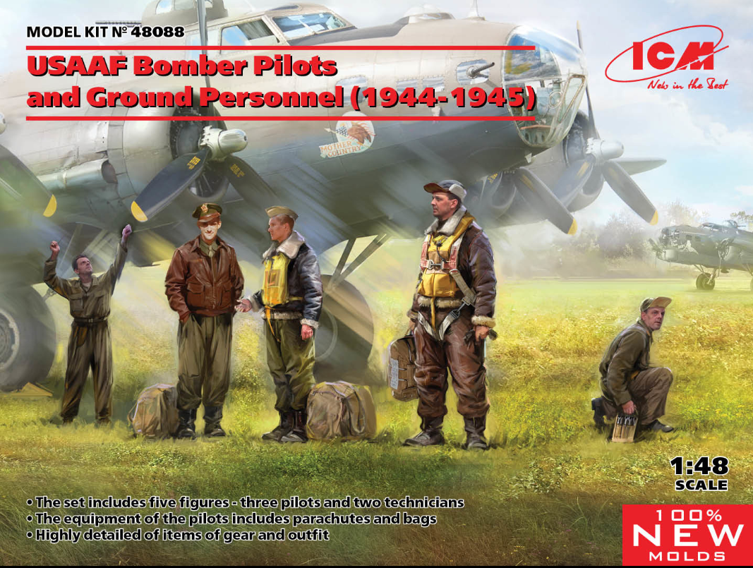USAAF Bomber Pilots & Ground Personnel (1944-1945) 5 Figures - ICM48088