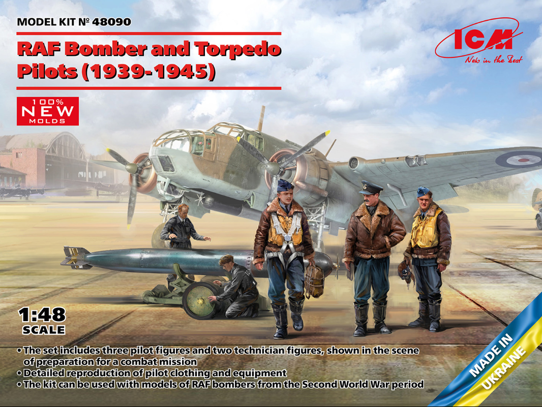 RAF Bomber & Torpedo Pilots (1939-1945) 5 Figures - ICM48090