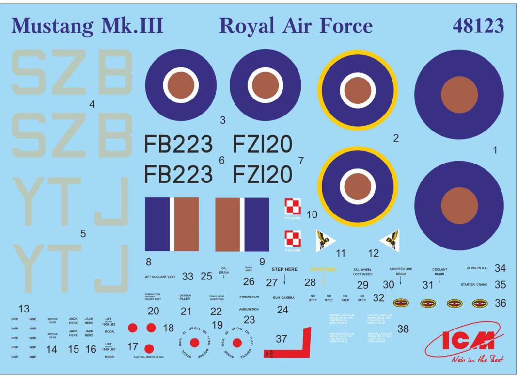 Mustang Mk.III, WWII RAF Fighter Plane - ICM48123