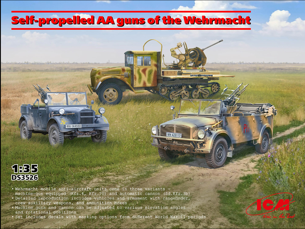 Self-Propelled AA Guns of the Wehrmacht (Set of 3) 1/35 - ICMDS3526