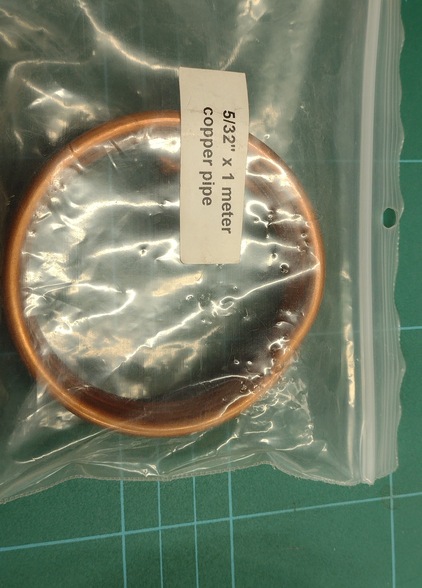 Tony green steam fittings. Copper tube. 5/32"