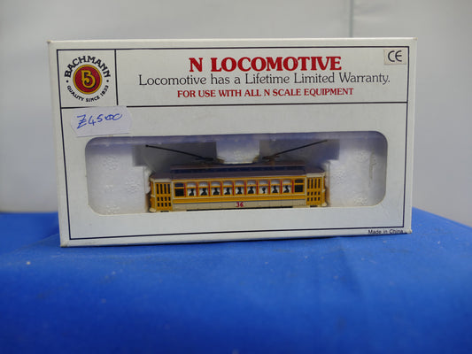 Bachmann N Gauge Yellow Brill Trolley (used)