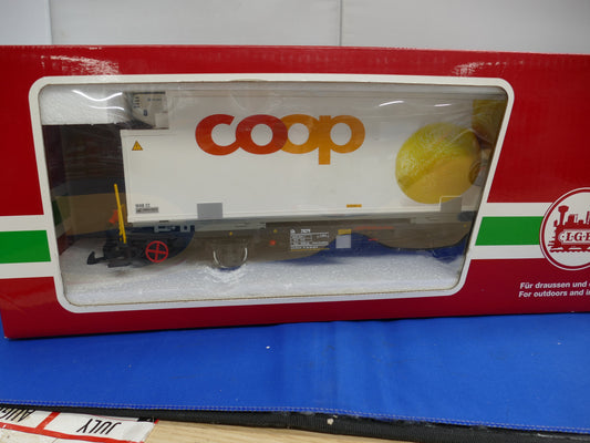 LGB 45897 RhB Container Wagon - Lemon (used)