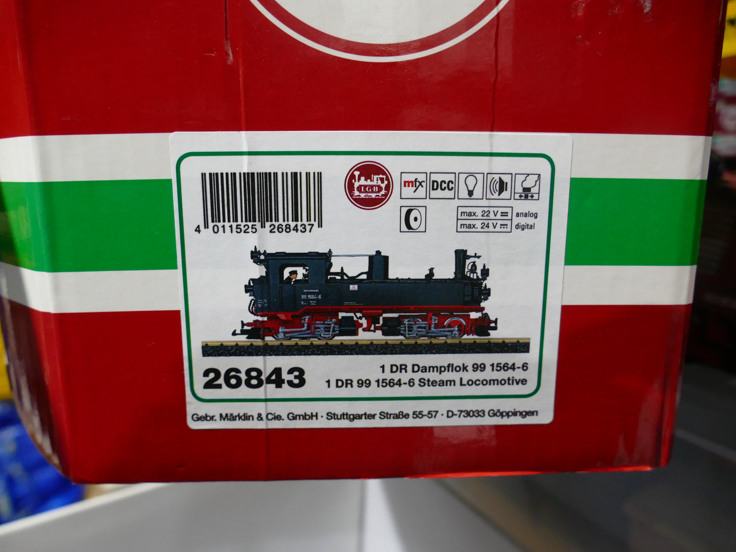 LGB G Scale - 26843 DR Steam Loco 99 1564