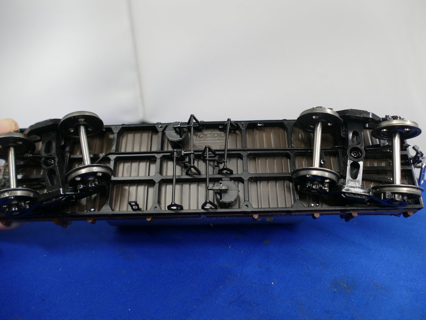 "O" Gauge Silver Tanker on Bogie Flatbed (used)