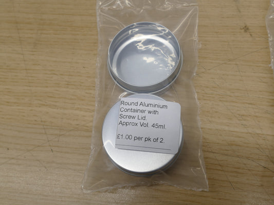 Round Aluminium Container with Lid (45ml)