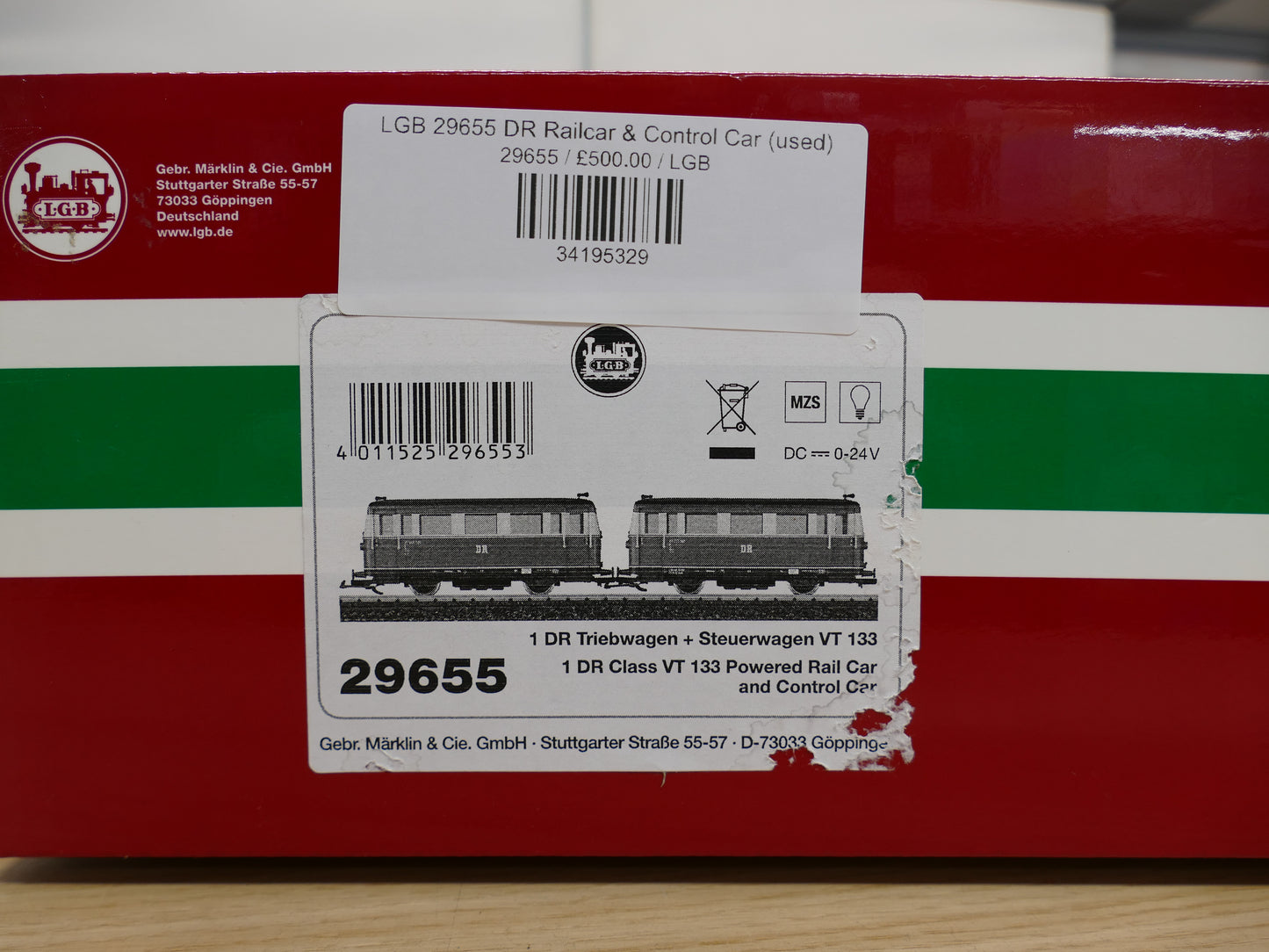 LGB 29655 DR Railcar & Control Car (used)