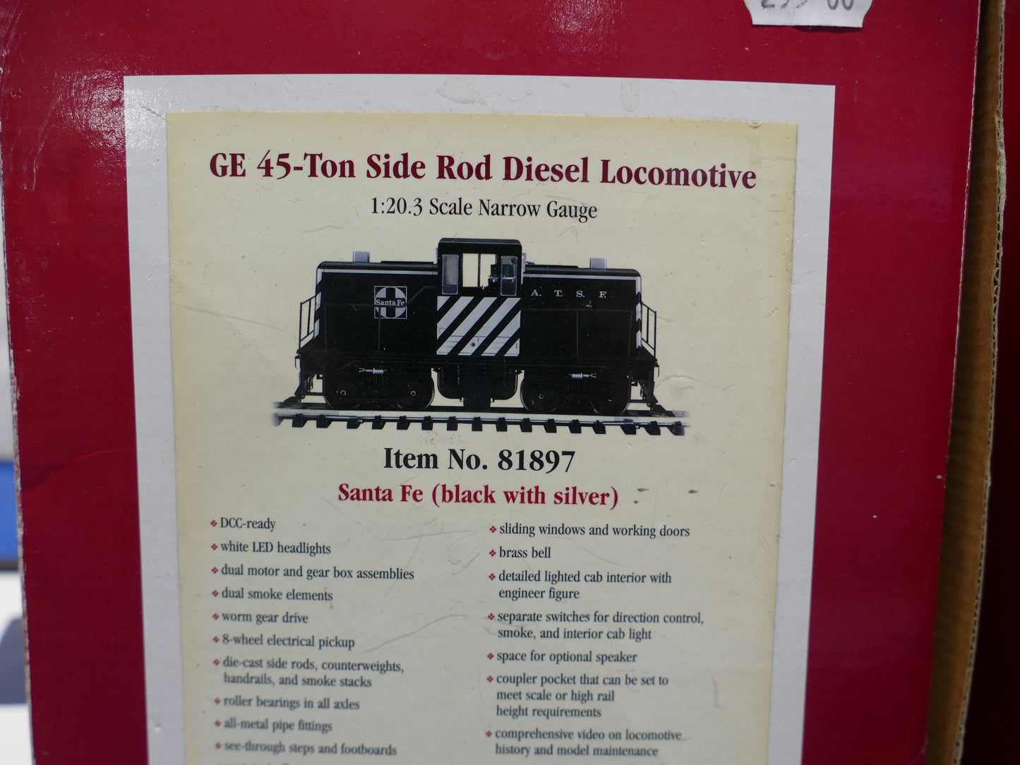 Bachmann Spectrum G Scale - USA 81897BAC 45-tonner GE of the Santa Fe (used)