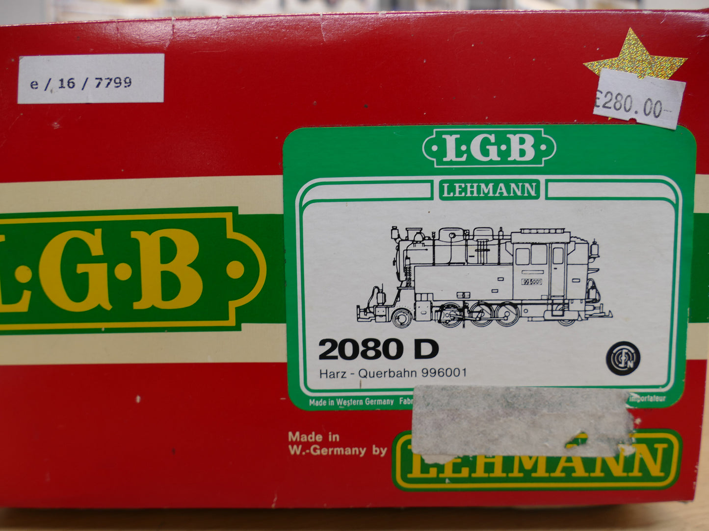 LGB 2080 D B DR steam loco 99 6001 (used)
