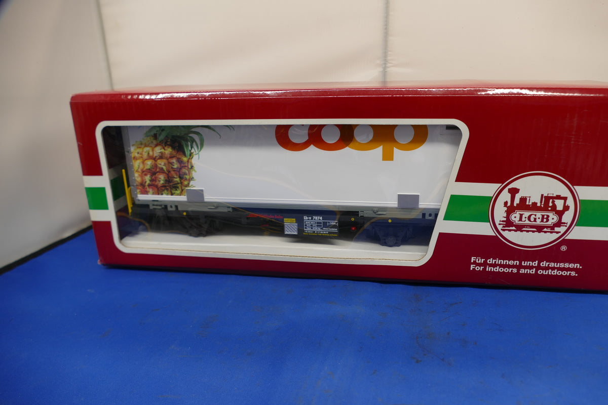 LGB 45890 RhB Container Wagon - Pineapple (used)