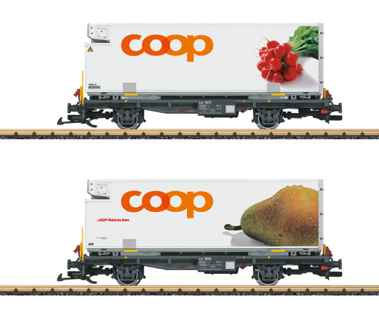LGB RhB “coop®“ Container Transport Car Set 45889