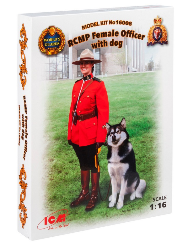 ICM RCMP Female Officer with Dog 1:16 Figures
