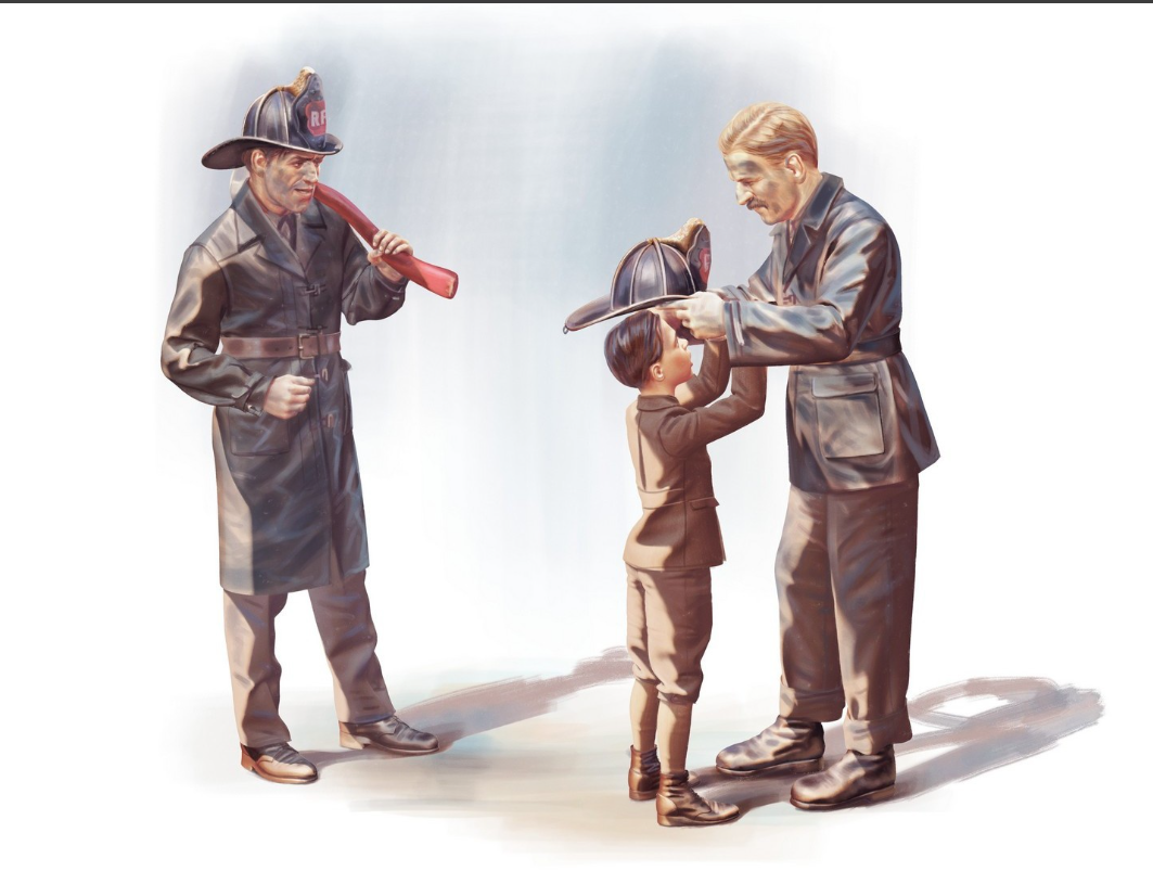 ICM American Firemen (1910s) 3 Figures