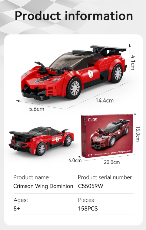 Cada Crimson Wing Racing Car - 158 pcs