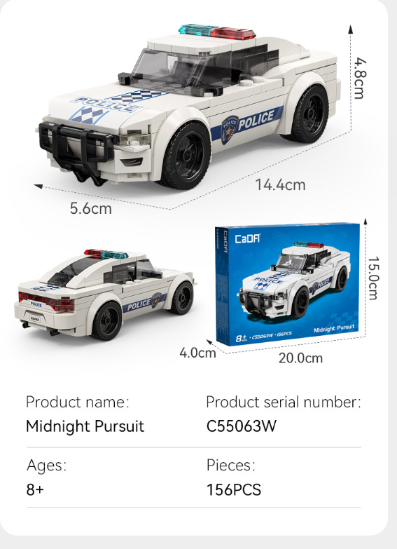 Cada Midnight Pursuit Police Car - 156 pcs
