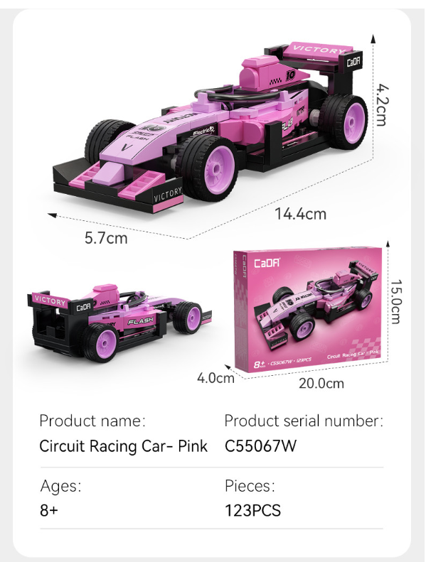 Cada Pink Circuit Racing Car - 123 pcs